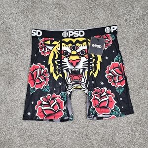 Nwt Gift PSD Men’s Tiger & Rose Print Boxer Briefs – Size Large |Bold Comfort